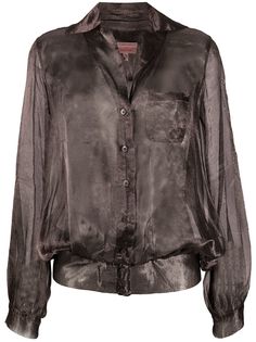 Romeo Gigli Pre-Owned прозрачная блузка 1990-х годов с эффектом металлик
