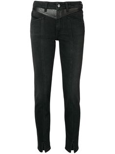 Givenchy джинсы с кожаными вставками