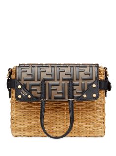 Fendi плетеная мини-сумка с узором FF