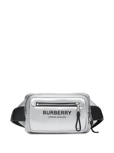 Burberry поясная сумка с логотипом и эффектом металлик