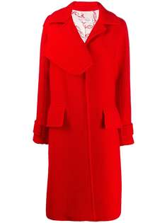 Victoria Beckham фактурное пальто с асимметричными лацканами