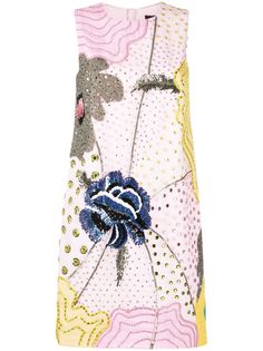 Paule Ka платье-трапеция с цветочной вышивкой пайетками
