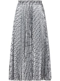 Fendi плиссированная юбка с монограммой