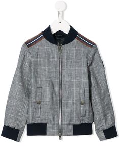 Brunello Cucinelli Kids куртка-бомбер в шотландскую клетку