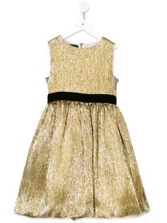 Oscar De La Renta Kids короткое платье с эффектом металлик