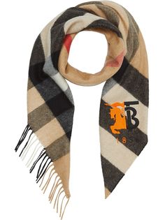 Burberry клетчатый шарф с логотипом