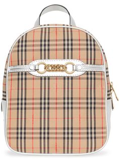 Burberry клетчатый рюкзак 1983 с цепочной отделкой