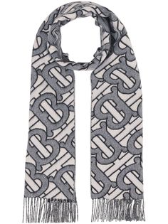 Burberry кашемировый жаккардовый платок с монограммой