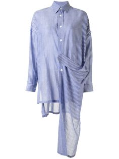 Yohji Yamamoto рубашка асимметричного кроя в полоску