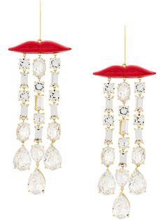 Eshvi массивные серьги в форме губ с подвесками