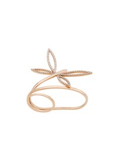 Anapsara золотое кольцо на два пальца Dragonfly с бриллиантами