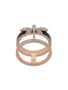 Anapsara кольцо Dragonfly из розового золота с бриллиантами и эмалью
