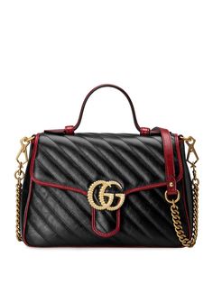 Gucci мини-сумка GG Marmont с верхней ручкой
