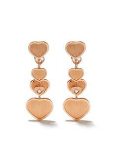 Chopard золотые серьги Happy Hearts с бриллиантами