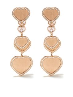 Chopard золотые серьги Happy Hearts с бриллиантами