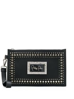 Philipp Plein декорированный клатч с металлическим логотипом
