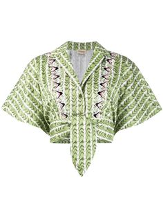 Temperley London укороченная блузка Poet с поясом на завязках