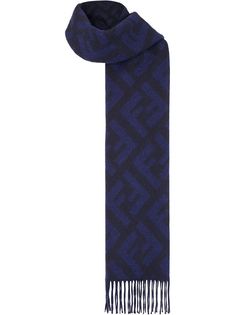 Fendi длинный кашемировый шарф с логотипом FF