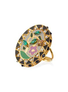 Holly Dyment 18k gold and diamond flower ring