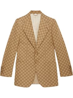 Gucci однобортный пиджак с узором GG