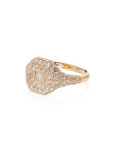 SHAY золотое кольцо-печатка с бриллиантами