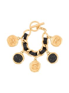 Chanel Pre-Owned браслет-цепочка 1995-го года с медальонами и логотипом СС