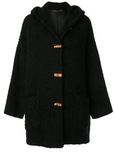 Gucci Pre-Owned фактурное пальто Bamboo Line с капюшоном