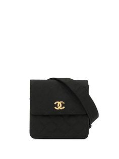 Chanel Pre-Owned фактурная стеганая поясная сумка