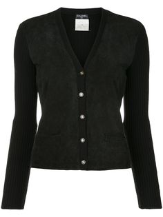 Chanel Pre-Owned стеганый кардиган с пуговицами