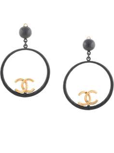 Chanel Pre-Owned серьги-кольца с логотипом CC