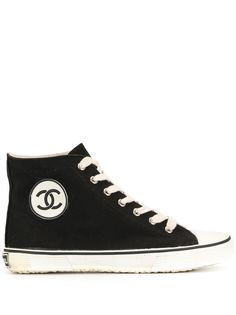 Chanel Pre-Owned высокие кроссовки с логотипом CC