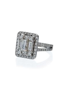 Mindi Mond 18k white gold 2.4 carat round diamond ring
