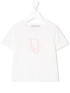 Baby Dior футболка с вышитым логотипом