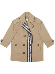 Burberry Kids двубортный тренч с монограммой