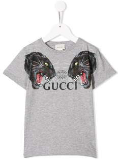 Gucci Kids футболка с принтом и логотипом