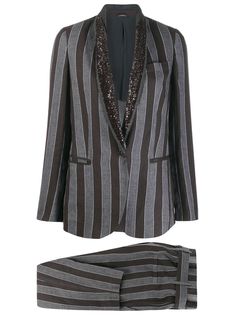 Brunello Cucinelli брючный костюм в полоску