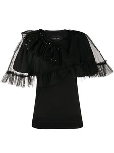Simone Rocha декорированная блузка со вставками из тюля