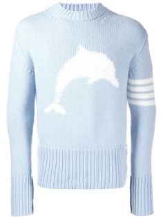 Thom Browne пуловер с полосками 4-Bar и круглым вырезом