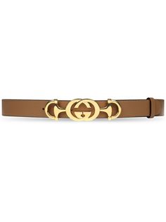 Gucci ремень с пряжкой Interlocking G Horsebit