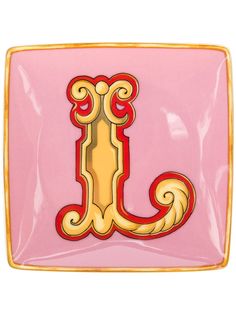 Versace Home тарелка Holiday Alphabet с принтом L