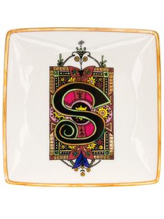 Versace Home тарелка Holiday Alphabet с принтом S