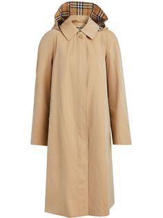Burberry габардиновое пальто со съемным капюшоном