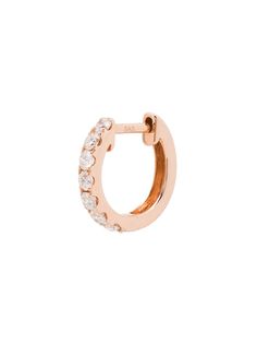 Roxanne First 14K rose gold diamond medium chubby hoop