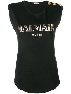Balmain футболка с принтом логотипа