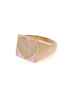 Alison Lou золотое кольцо с бриллиантами и эмалью
