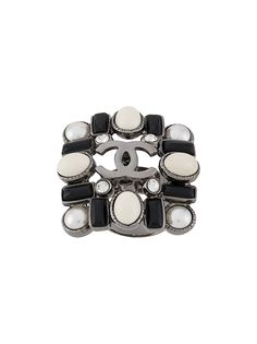 Chanel Pre-Owned декорированное кольцо с логотипом СС