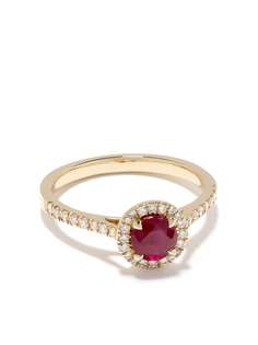 Astley Clarke золотое кольцо Halo с бриллиантами и рубинами