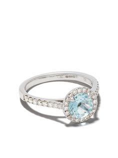 Astley Clarke золотое кольцо Halo с аквамарином и бриллиантами