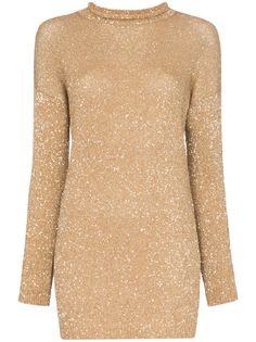 Saint Laurent платье-джемпер длины мини с блестками