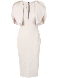 Maticevski платье с V-образным вырезом и объемными рукавами